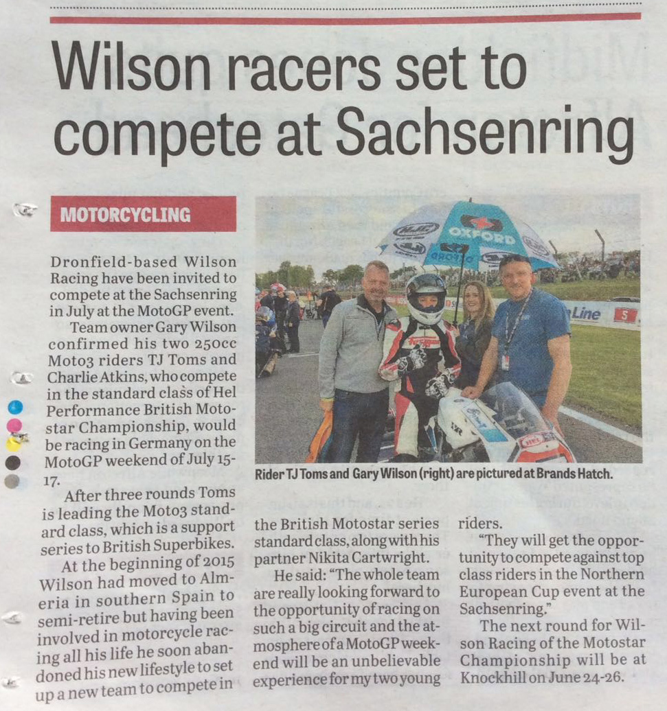 Wilson Racing press release