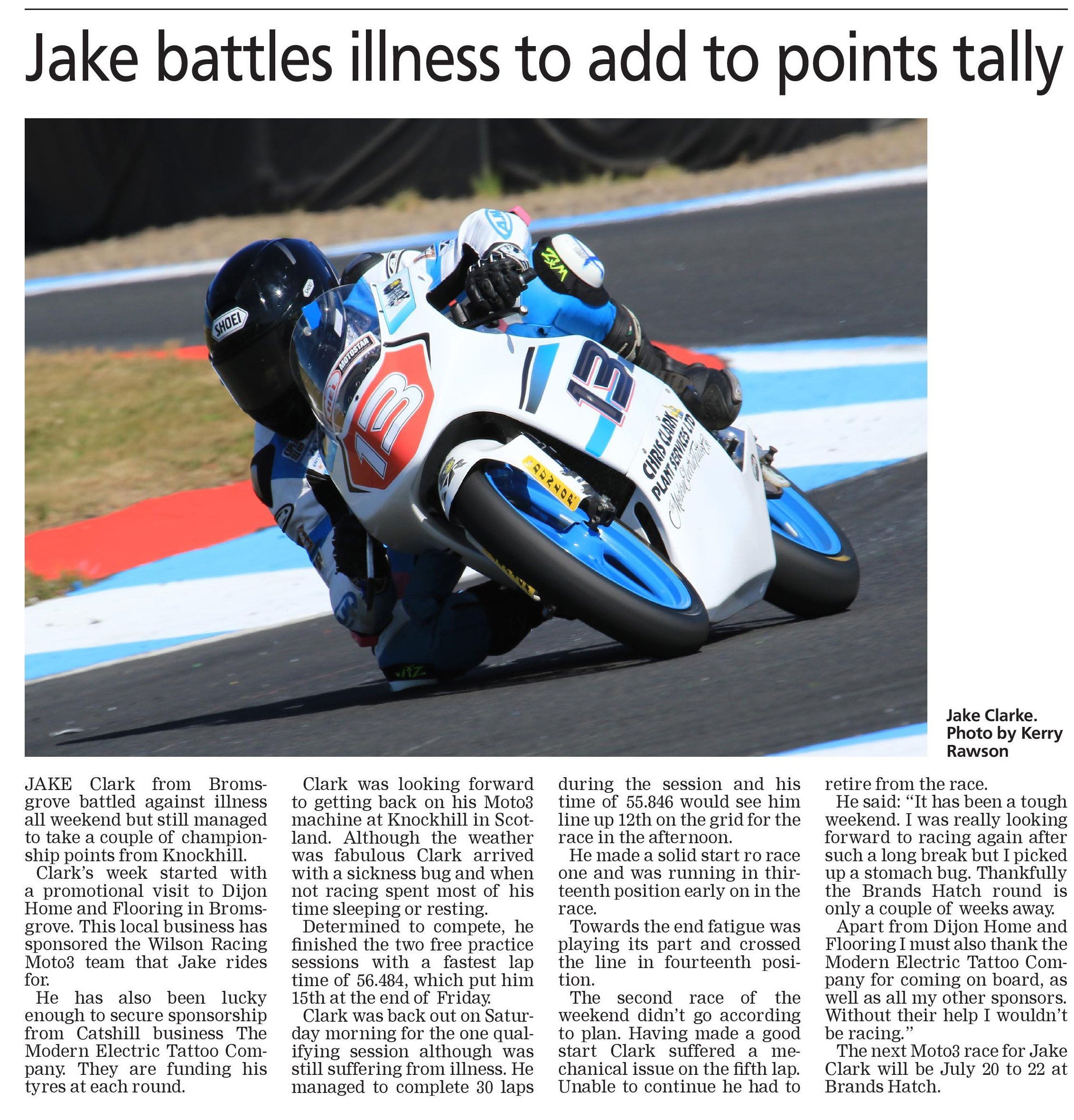 Jake Clark Bromsgrove Advertiser Motostar Knockhill 2018
