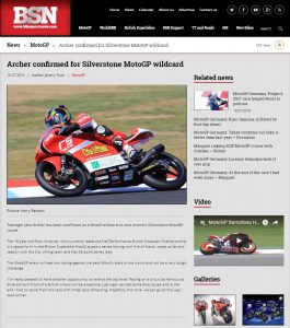 BikeSPortNews article Jake Archer confiemd MotoGP Silverstone