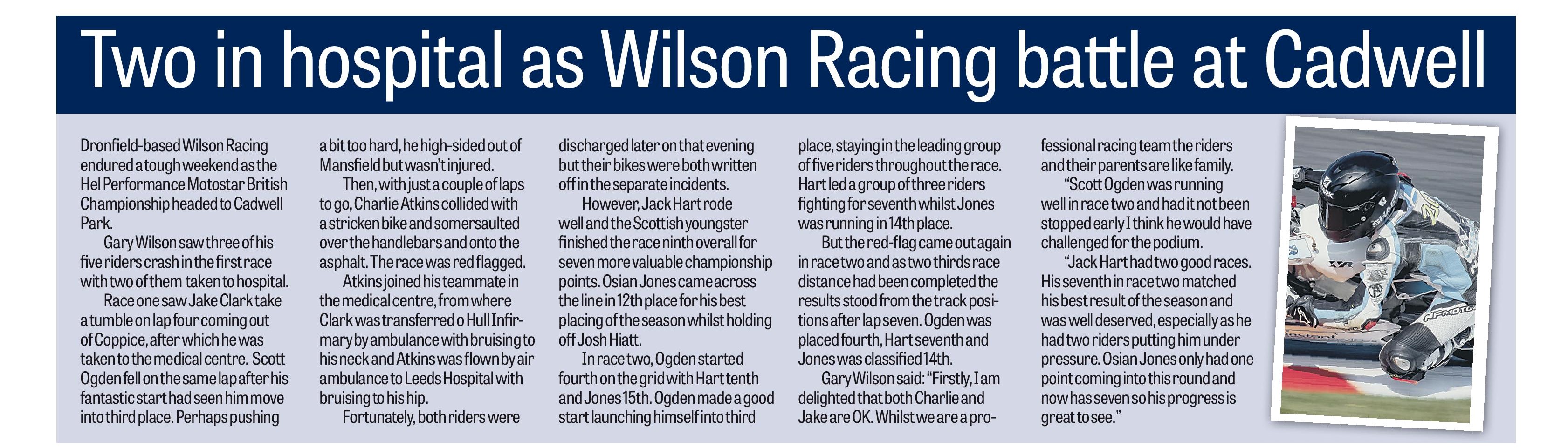 Wilson Racing Derbushire Times